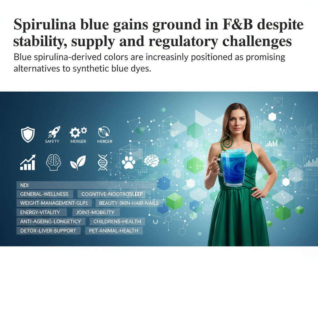 Blue Spirulina Adoption Grows in F&B; Supply, Stability, and Regulatory Challenges Persist