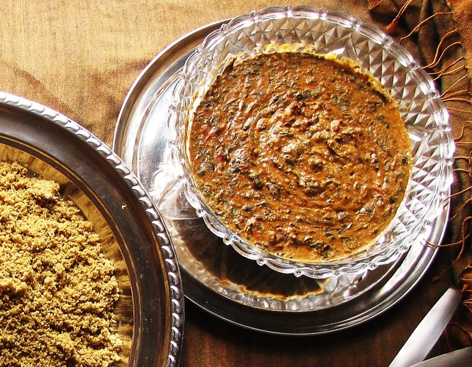 Mboum Traditional sauce with nébéday leaf (Moringa oleifera)