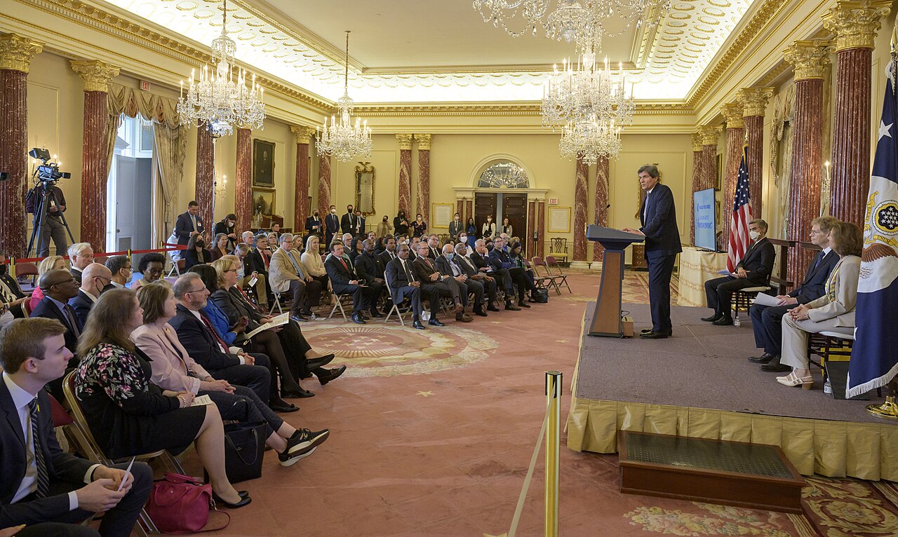 Under Secretary For Economic Growth, Energy, and the Environment, Jose W. Fernandez gives remarks during an event at the U.S Department of State where it was announced that Cynthia