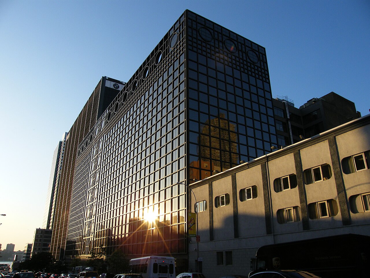 Looking northwest across 57th Street at w:International Flavors and Fragrances headquarters in New York City