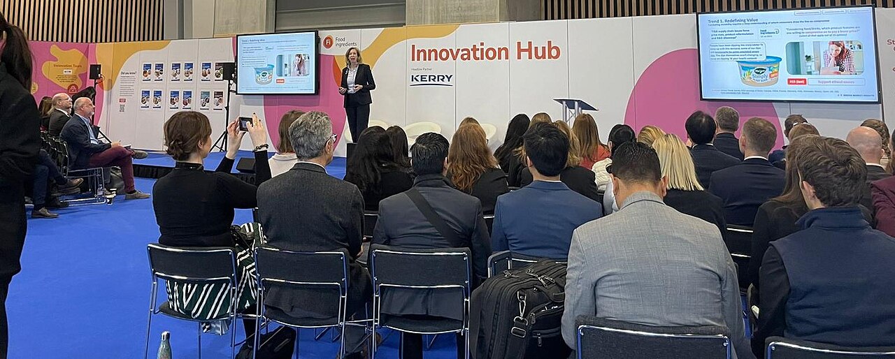 Lu Ann Williams presents the Innova Market Insights Top Ten Trends for 2023 at Food Ingredients Europe, Paris, in November 2022.