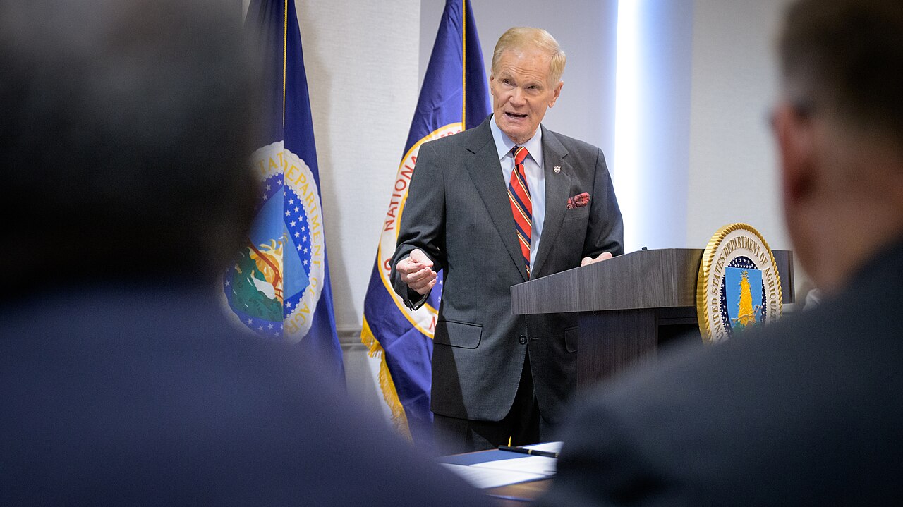 NASA Administrator Bill Nelson gives remarks prior to signing a memorandum of understanding between NASA and USDA, Wednesday, June 21, 2023, at the USDA’s Jamie L. Whitten Building